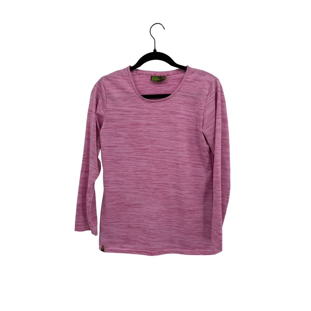 Earthtec Long Sleeve Top Womens S Pink Space Dye Active Performance Crew Neck